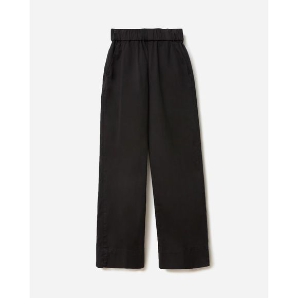 Everlane The Easy Pant Wide Leg Organic Cotton Black Size L NWT - Picture 5 of 13